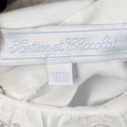 Pre Owned سالوبيت تارتين ايه شوكولا قطن جيرسيه أبيض بكشكشة مزينة 18 شهر