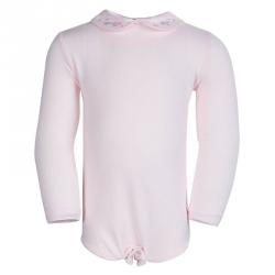 Pre Owned Tartine Et Chocolat Pale Pink Cotton Embroidered Collar Detail Romper 1 Yr