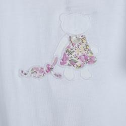 Tartine Et Chocolat White Floral Printed Trim Onesie 6 Months