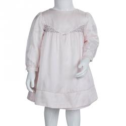Tartine Et Chocolat Pale Pink Satin Long Sleeve Dress 1 Yr
