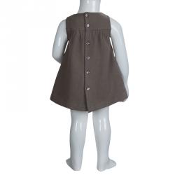 Tartine Et Chocolat Grey Wool Floral Applique Sleeveless Dress 6 months