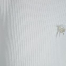 Tartine et Chocolat White Ribbed Cotton Ruffle Trim Top 2 Yrs