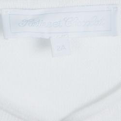 Tartine et Chocolat White Knit Sequin Embellished Ruffle Front Cardigan 2 Yrs