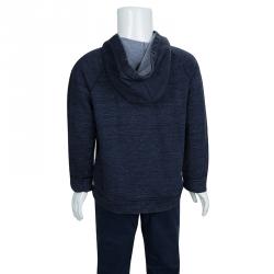 Pre Owned Dolce and Gabbana Washed Indigo Terry Hooded Sweatshirt 4 Yrs