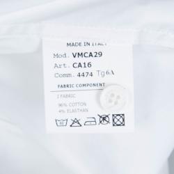 مملوكة مسبقًا Young Versace White Pintucked Yoke Detail Button Front Shirt 6 Yrs