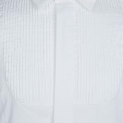 مملوكة مسبقًا قميص يانغ فيرساتشي صدر مزخرف بأزرار أمامية أبيض 8 سنوات