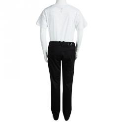 مملوكة مسبقًا بنطلون يونغ فيرساتشي قطن أسود 8 سنوات