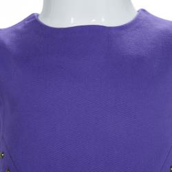 Pre Owned Young Versace Purple Cotton Studded Sleeveless Dress 2 Yrs