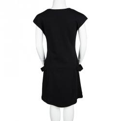 Pre Owned Young Versace Black Knit Medusa Logo Embellished Dress 8 Yrs