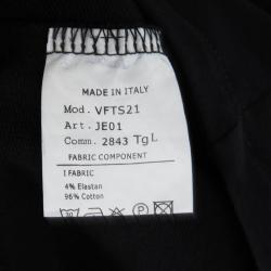 Pre Owned Young Versace Black Knit Medusa Logo Embellished Dress 8 Yrs