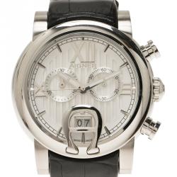 Pre Owned Aigner Silver Stainless Steel Bari Men's Wristwatch 46MM