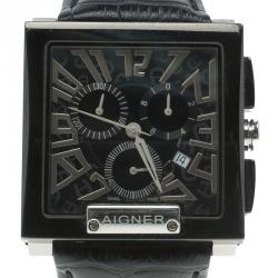 Aigner Black Stainless Steel Torino Chrono A27000 Men's Wristwatch 36MM