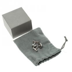 Alexander McQueen Skull & Bone Agate Silver Tone Cufflinks
