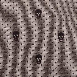 Pre Owned Alexander McQueen Grey Woven Skull Silk Tie