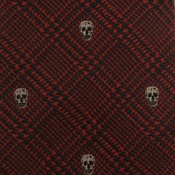 Pre Owned Alexander McQueen Red Woven Skull Silk Tie