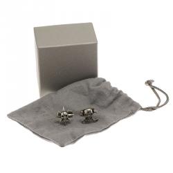 Alexander Mcqueen Asymmetric Star & Skull Silver Tone Cufflinks