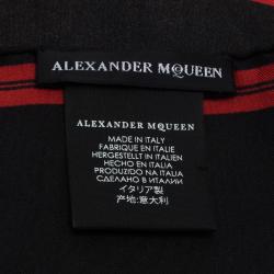 Alexander McQueen Black Military Skull Badge Silk Pocket Square