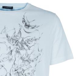 مملوكة مسبقًا تيشيرت أليكساندر مكوين أبيض رجالي مطبوع L