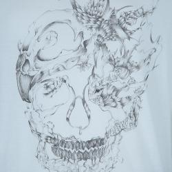 مملوكة مسبقًا تيشيرت أليكساندر مكوين أبيض رجالي مطبوع L