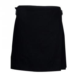 Pre Owned Alexander McQueen Black Pleated Wool Kilt S