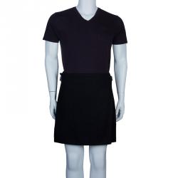 Pre Owned Alexander McQueen Black Pleated Wool Kilt S