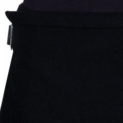 Pre Owned Alexander McQueen Black Pleated Wool Kilt S