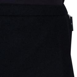 Pre Owned Alexander McQueen Black Pleated Wool Kilt S