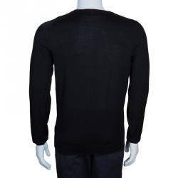 Pre Owned Alexander McQueen Black Knit V-Neck Sweater L