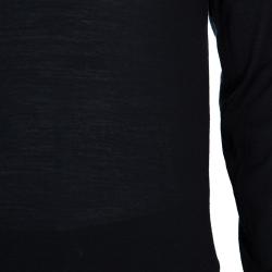 Pre Owned Alexander McQueen Black Knit V-Neck Sweater L