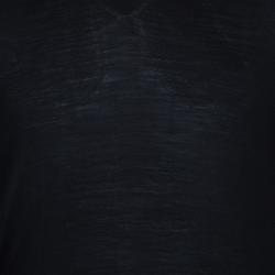 Pre Owned Alexander McQueen Black Knit V-Neck Sweater L