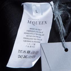 Pre Owned Alexander McQueen Black Knit V-Neck Sweater L