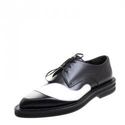 Alexander McQueen Monochrome Leather Lace Up Derby Size 42