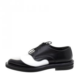 Alexander McQueen Monochrome Leather Lace Up Derby Size 42