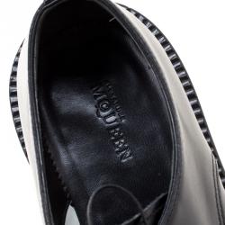 Alexander McQueen Monochrome Leather Lace Up Derby Size 42