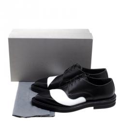 Alexander McQueen Monochrome Leather Lace Up Derby Size 42