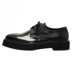 Pre Owned Alexander McQueen Black Leather Platform Derby Size 44