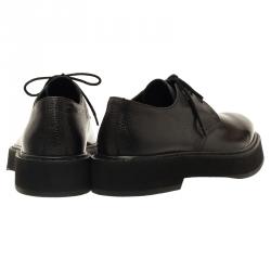 Pre Owned Alexander McQueen Black Leather Platform Derby Size 44