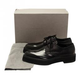 Pre Owned Alexander McQueen Black Leather Platform Derby Size 44