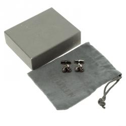 Pre Owned Alexander McQueen 3 Skull Silver Tone Cufflinks