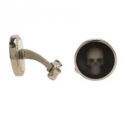 Pre Owned Alexander Mcqueen Black Skull Hologram Cufflinks