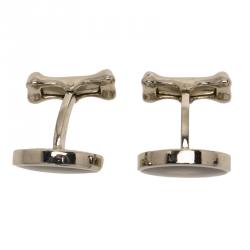 Pre Owned Alexander Mcqueen Black Skull Hologram Cufflinks