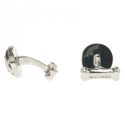 Alexander McQueen Skull & Bone Agate Silver Tone Cufflinks