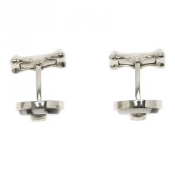 Alexander McQueen Skull & Bone Agate Silver Tone Cufflinks
