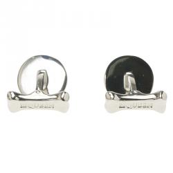 Alexander McQueen Skull & Bone Agate Silver Tone Cufflinks