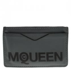 Alexander McQueen Grey Leather Card Holder
