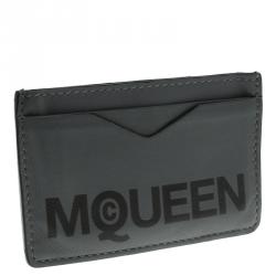 Pre Owned Alexander McQueen Grey Leather Card Holder