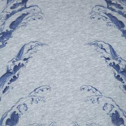 Pre Owned Alexander McQueen Grey Ribcage Wave Print T-Shirt M