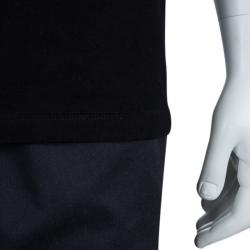 Pre Owned Alexander McQueen Black Floral Print V-Neck T-Shirt L