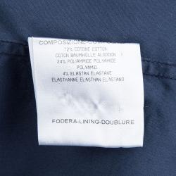 Pre Owned Alexander Mcqueen Navy Blue Rib Trim Short Sleeve Buttondown Cotton Shirt XL