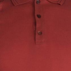 Pre Owned Alexander McQueen Red Buckle Detail Polo T-Shirt  S